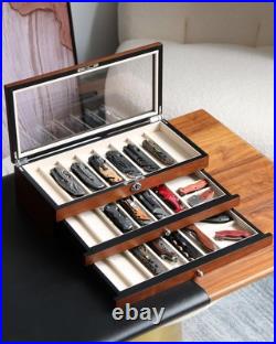 Pocket Knife Display Case for men collection holder 22-26 folding knife with Pocket Knife Display Case for men collection holder 22-26 folding knife with