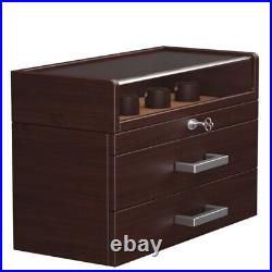 Pocket Knife Display Case with Drawer Solid Wood Cabinet Coins Knives Storage