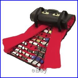 Pocket Knife Holder Folding Roll Up Storage Case Display With Handle Black Red