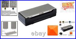 Premium Dual Grit Diamond Knife Sharpener MirrorFlat Design & Storage Case