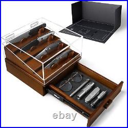 Premium Knife Display Case for Fixed Blades and Pocket Knives Large Drawer