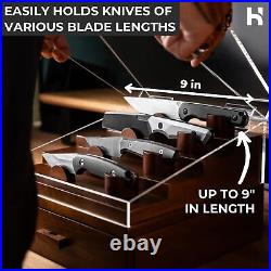 Premium Knife Display Case for Fixed Blades and Pocket Knives Large Drawer