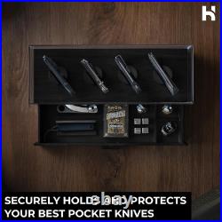 Premium Knife Display Case for up to 10 Knives Handcrafted Wooden Pocket Knife