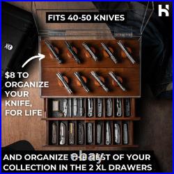 Premium Knife Display Case for up to 50 Knives Extra Large Handcrafted Wood Premium Knife Display Case for up to 50 Knives Extra Large Handcrafted Wood