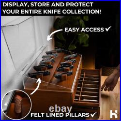 Premium Knife Display Case for up to 50 Knives Extra Large Handcrafted Wooden Premium Knife Display Case for up to 50 Knives Extra Large Handcrafted Wooden