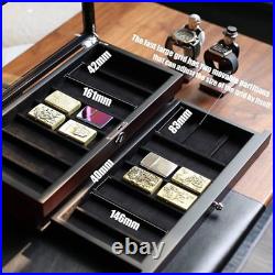 Premium Knife Display Case with Glass Lid, Coins Knives Drawer Storage Holder