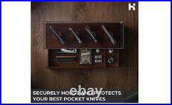 Premium Pocket Knife Display Case for 6 Knives Valentine's Day Gift for Men- d