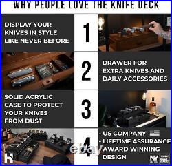 Premium Pocket Knife Display Case for 6 Knives Wooden Pocket Knife Holder