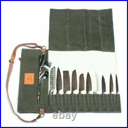 Professional 10 Slots Chef Knife Roll Bag Kitchen Utensils Storage Case Portable