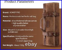 Professional Knife Case Durable Waxed Canvas with 8 Pockets & Zipper Storage Professional Knife Case Durable Waxed Canvas with 8 Pockets & Zipper Storage