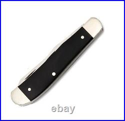 Queen pocket Knife Pilot Test Run Trapper black handle with storage case USA