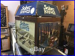 RARE 1980s Store Counter Knife Display Case Vintage with26 Kabar & Sabre Knives #
