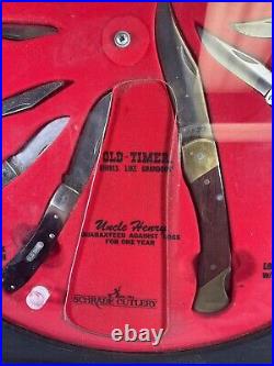 RARE Uncle Henry SCHRADE Old Timer STORE SPINNING DISPLAY case 14 knives §