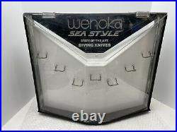 RARE WENOKA SEA STYLE DIVING KNIVES STORE DISPLAY CASE 2-SIDED ROTATING 20x18