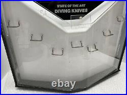 RARE WENOKA SEA STYLE DIVING KNIVES STORE DISPLAY CASE 2-SIDED ROTATING 20x18