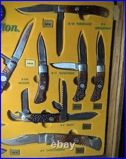 REMINGTON KNIFE STORE DISPLAY Vintage 12 Knife Set Delrin Handle FREE SHIPPING