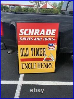 Rare Vintage Large Schrade Old Timer Knife Advertising Sign From Knife Store