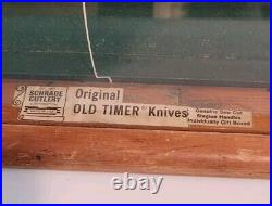 Rare Vintage Schrade Old Timer Knife Countertop Store Wooden Display Case