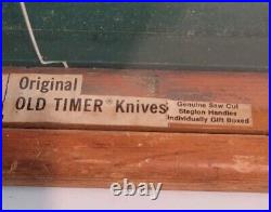 Rare Vintage Schrade Old Timer Knife Countertop Store Wooden Display Case