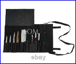 Real Leather Chef Knife Roll Carry Bag Knife Storage Case Multi Tool Pockets