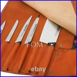 Real Leather Chef Knife Roll Carry Bag Knife Storage Case Multi Tool Pockets