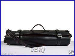 Real buff calfhide leather knife storage roll bag cutlery holder case chefs gift