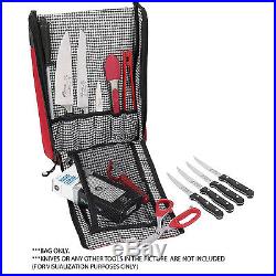Red Messenger Knife Bag Storage Carry Cutlery Culinary Cooking Tool Case Pocket