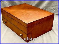 Reed & Barton Classic Wooden Silverware Flatware Chest Case Storage Box Drawer