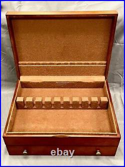Reed & Barton Classic Wooden Silverware Flatware Chest Case Storage Box Drawer