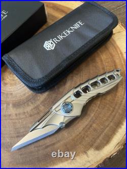 Rike Alien1 Framelock Folding Knife Bohler M390 Stainless Gray Titanium
