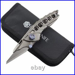 Rike Alien1 Framelock Folding Knife Bohler M390 Stainless Gray Titanium