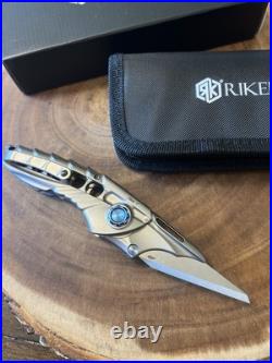 Rike Alien1 Framelock Folding Knife Bohler M390 Stainless Gray Titanium