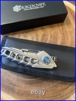Rike Alien1 Framelock Folding Knife Bohler M390 Stainless Gray Titanium