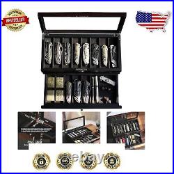Robust Folding Knife Display Box with Adjustable Compartments 15-17 Spaces Robust Folding Knife Display Box with Adjustable Compartments 15-17 Spaces