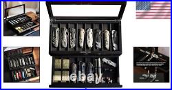 Robust Folding Knife Display Box with Adjustable Compartments 15-17 Spaces Robust Folding Knife Display Box with Adjustable Compartments 15-17 Spaces