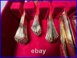 Rogers Pavilion 50 Pieces Stainless Steel Gold Flatware + Nice Storage Case