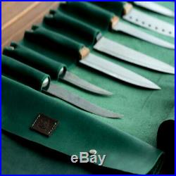 Roll Knife Genuine Leather Chef Case Handles Personalized Handmade Storage Bag