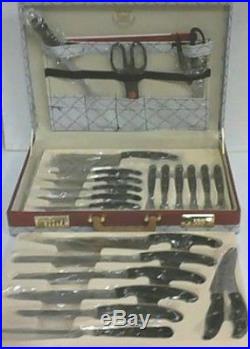 Royal Germany 24pc Kitchen Knife Set with Grey Storage Case