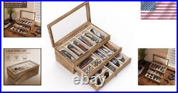 Rustic 3-Layer Knife Display Case for 15-22 Knives Perfect Men's Gift