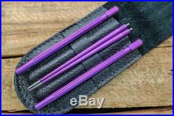 SK Knives Milled TiSushi Sticks Annodized Purple with Leather Storage Case