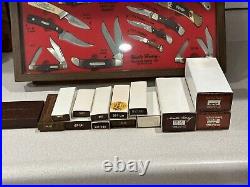 Schrade Old Timer Uncle Henry Display With18 Knives & Boxes & Storage USA
