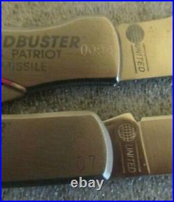 Set (7) United Cutlery Desert Storm, Scudbuster, Patriot, B52 Pocket Knives Uc305 Set (7) United Cutlery Desert Storm, Scudbuster, Patriot, B52 Pocket Knives Uc305