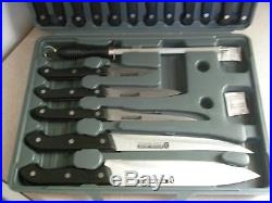 Set Of 18 Piece Koch Messer Stainless Knives, Sharpener, Storage Case New