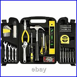 Set Of Home Repair Hand Tool Kit with Wrench Sets Plastic Tool Box Storage Case