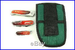 Sheffield Folding Pocket Knife Setwith Green Carry Storage Case