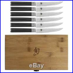 Shun Classic 6 Piece Steak Knife Set with Bamboo Storage Case DMS0660