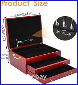 Silverware Storage Box 3-Layer Wooden Silverware Chest Flatware Storage Case wit Silverware Storage Box 3-Layer Wooden Silverware Chest Flatware Storage Case wit