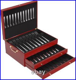 Silverware Storage Box 3-Layer Wooden Silverware Chest Flatware Storage Case wit Silverware Storage Box 3-Layer Wooden Silverware Chest Flatware Storage Case wit