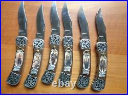 Six Legends of the Wild West Folding Knives- New with storage case