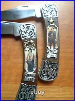 Six Legends of the Wild West Folding Knives- New with storage case